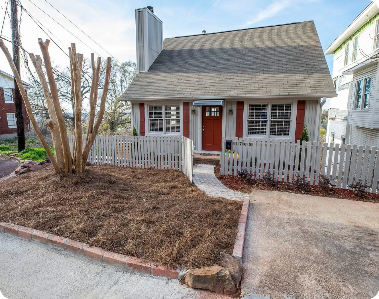 Suburban home with front yard